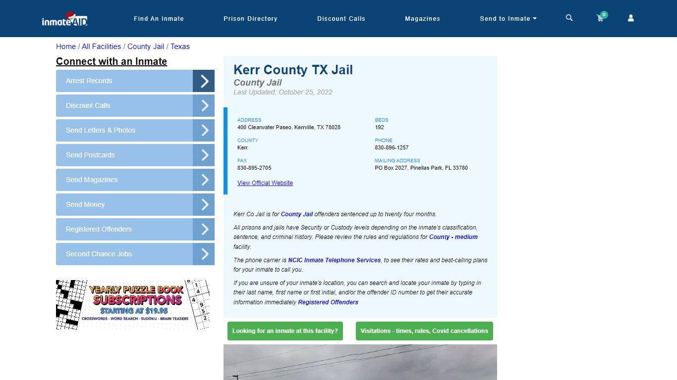 Kerr County TX Jail - Inmate Locator - Kerrville, TX